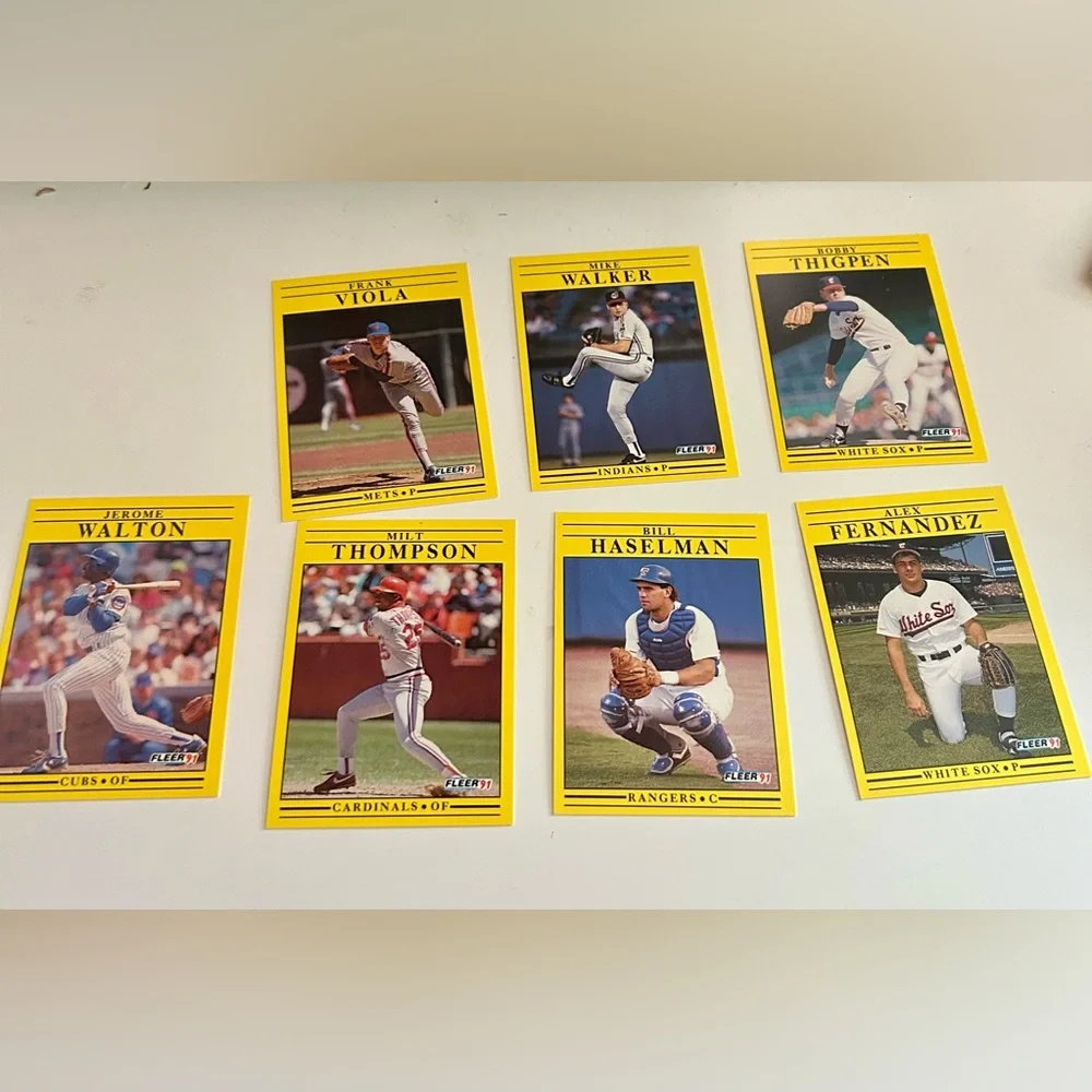 13 Card Lot - 1991 Fleer Baseball - Rare Errors & Vintage 90s Stars